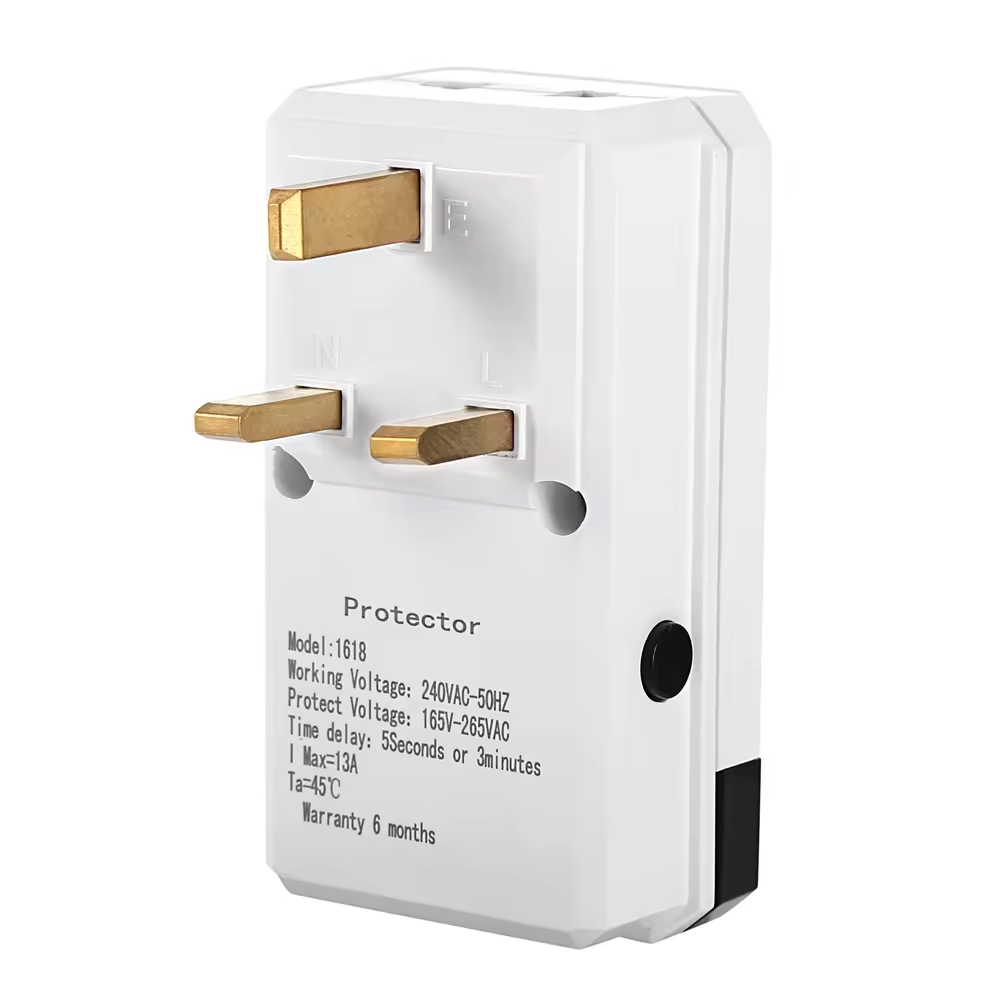 1618 British Plug Voltage Protector Back